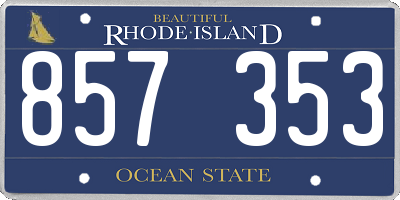 RI license plate 857353