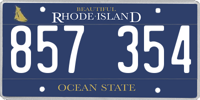 RI license plate 857354