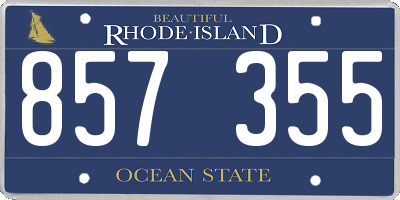RI license plate 857355