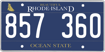 RI license plate 857360