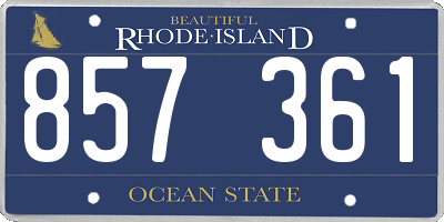 RI license plate 857361
