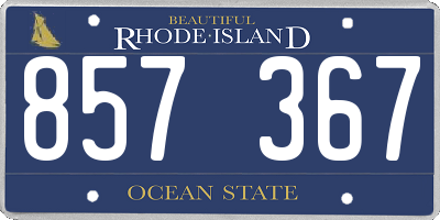 RI license plate 857367