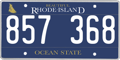 RI license plate 857368
