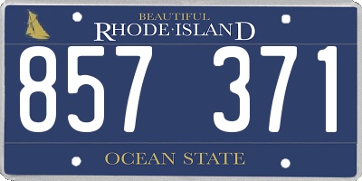 RI license plate 857371