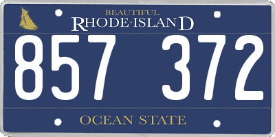 RI license plate 857372