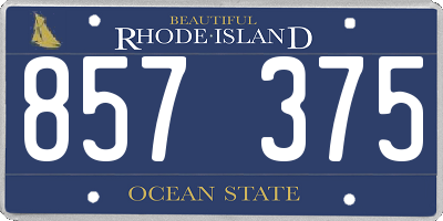 RI license plate 857375