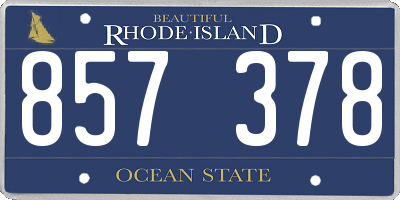 RI license plate 857378