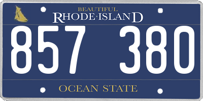 RI license plate 857380