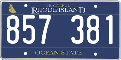 RI license plate 857381