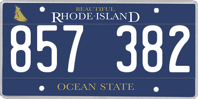 RI license plate 857382