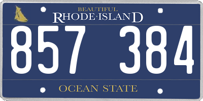 RI license plate 857384