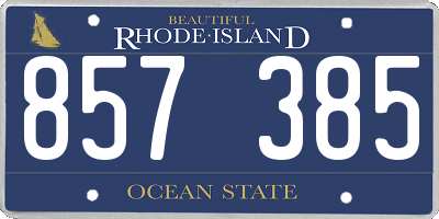 RI license plate 857385