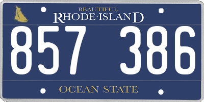 RI license plate 857386