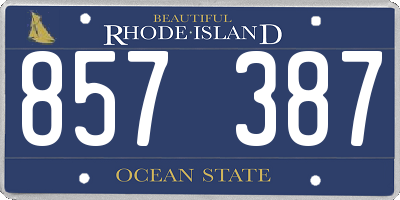 RI license plate 857387