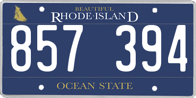 RI license plate 857394