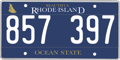 RI license plate 857397