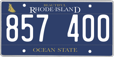 RI license plate 857400