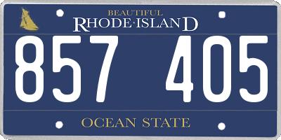 RI license plate 857405