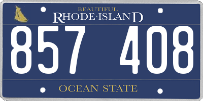 RI license plate 857408