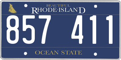RI license plate 857411