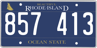 RI license plate 857413