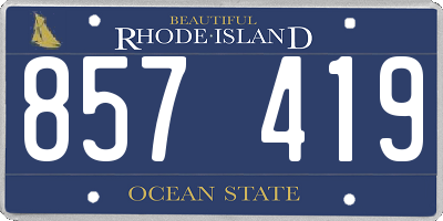 RI license plate 857419
