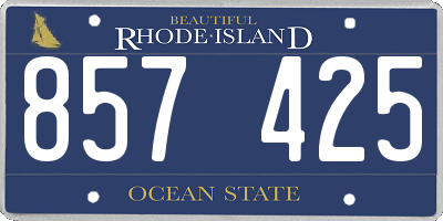 RI license plate 857425