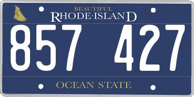 RI license plate 857427