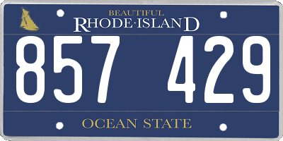 RI license plate 857429