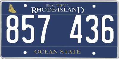 RI license plate 857436
