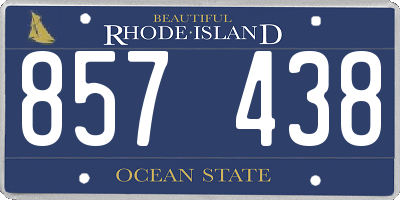 RI license plate 857438