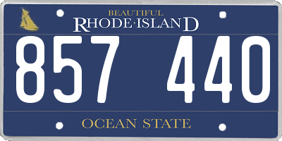 RI license plate 857440