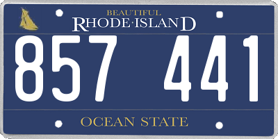 RI license plate 857441
