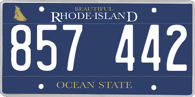 RI license plate 857442