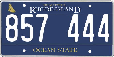 RI license plate 857444