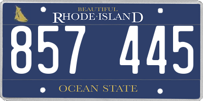 RI license plate 857445