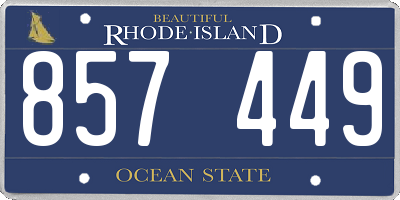 RI license plate 857449