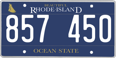 RI license plate 857450