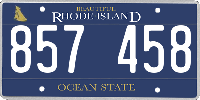 RI license plate 857458