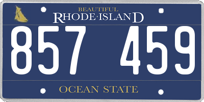 RI license plate 857459