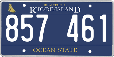 RI license plate 857461
