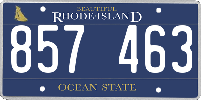 RI license plate 857463