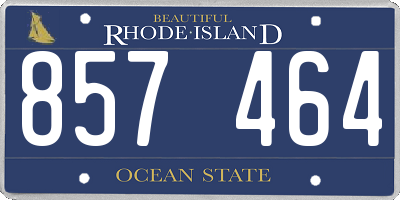 RI license plate 857464