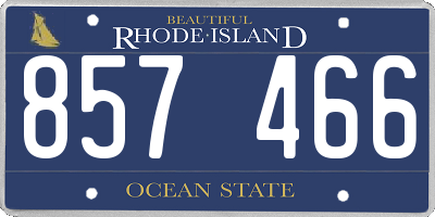 RI license plate 857466