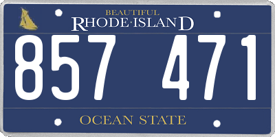 RI license plate 857471