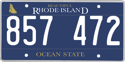RI license plate 857472