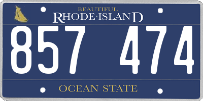 RI license plate 857474