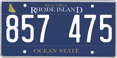 RI license plate 857475