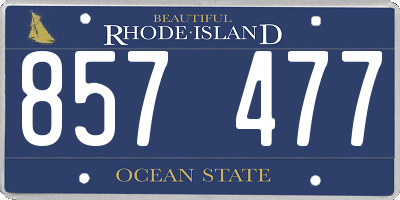 RI license plate 857477