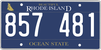 RI license plate 857481